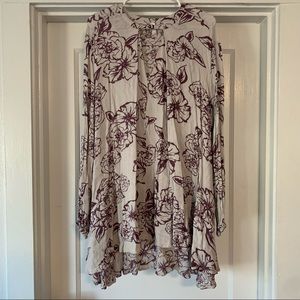 Free People Tunic Gray and Purple Size Medium